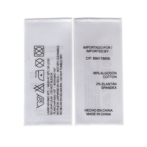 2023 etiqueta impresa de algodón con logotipo de marca de alta calidad personalizada barata ecológica etiqueta de cuidado de lavado de manchas <span class=keywords><strong>para</strong></span> <span class=keywords><strong>ropa</strong></span> - Product Image 3
