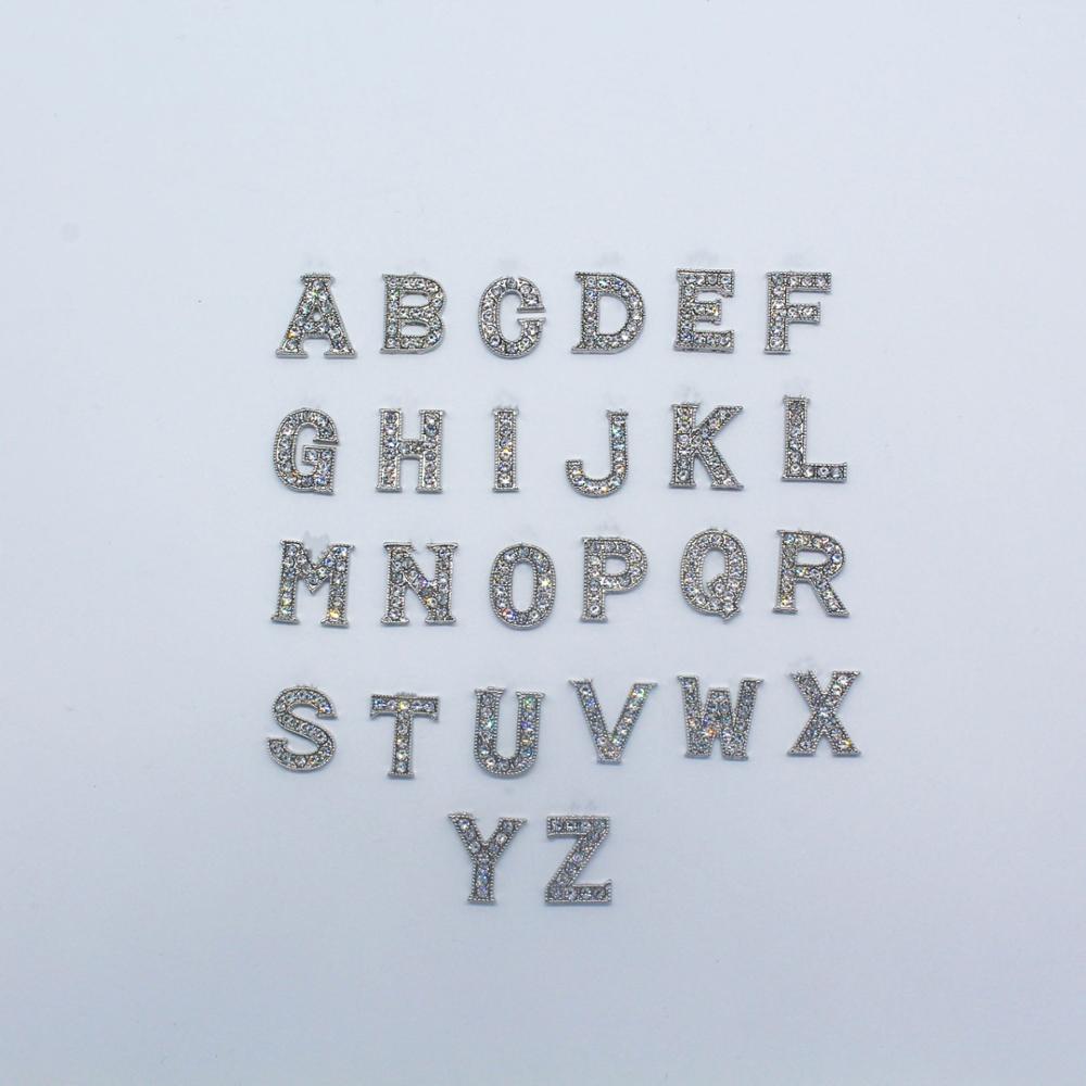 Новинка 2019, блестящие шлепанцы с цифрами и буквами на заказ, амулеты, аксессуары-гвоздики для обуви с алфавитом