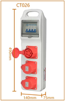 Boîte de prise de courant industrielle portable OEM, étanche, de table, IP54/IP67, 16A/32A/63A, 4 prises personnalisables, multifonctionnelle