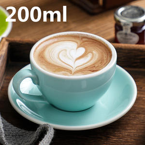 Tasse à café en céramique de 200ml à bord blanc émaillé de couleur de vente en gros - Product Image 1