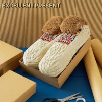 Chaussettes pantoufles doublées polaire pour hommes et femmes, antidérapantes, épaisses, chaudes, tricotées, pour la maison, confortables, pour l'intérieur, hiver, avec bordure en sherpa