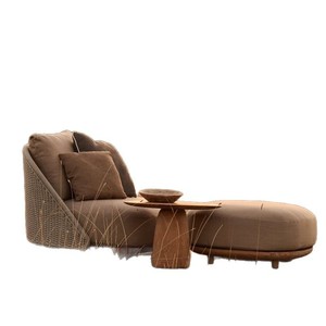 Salon de jardin en rotin en forme de L, structure en aluminium, résistant aux UV, rotin PE imperméable, pour villa, cour, balcon - Product Image 4