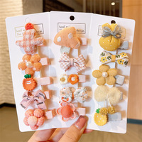 Pince à cheveux populaire mignonne pour bébé Ensemble pour enfants Petits ensembles de pinces à franges en tissu pour casque
