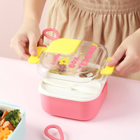 Ensemble de bols pour aliments complémentaires mignons pour nouveau-nés et enfants, bol en acier inoxydable à motif de dessin animé, cuillère pour bébé, ciseaux, vaisselle, boîte à lunch pour bébé