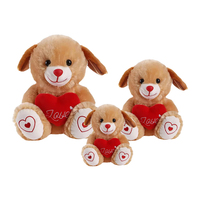 Cadeau de la Saint-Valentin pour couple, chien en peluche avec cœur rouge, jouet en peluche doux pour les amoureux, animal en peluche romantique