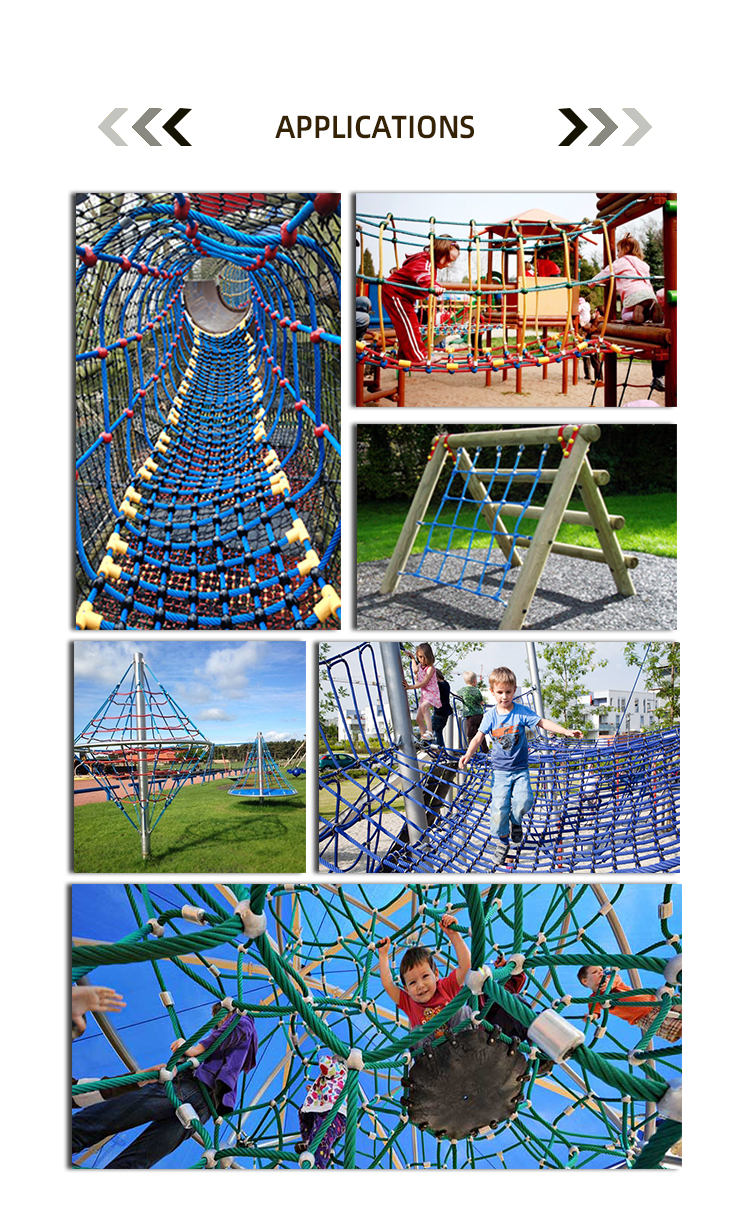 Outdoor Playground Polypropylene Steel Core Combination Rope 6 Strand 16mm