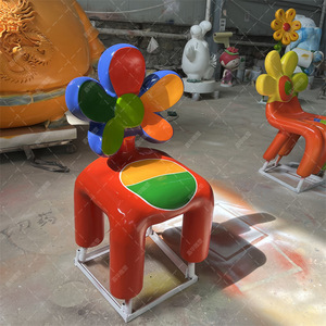 Silla de Fibra de Vidrio con Forma de Flor, Asiento de Arte Contemporáneo, Muebles para Teatro, Diseño Personalizado - Product Image 5