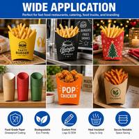 Boîtes à frites résistantes à la graisse de qualité supérieure, avec coins renforcés, pour emporter