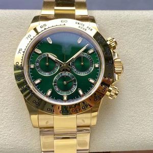 Montres mécaniques de qualité supérieure en gros, 40 mm, acier 904, mouvement DD4130, montre-bracelet automatique, montre Panda verte dorée - Product Image 1