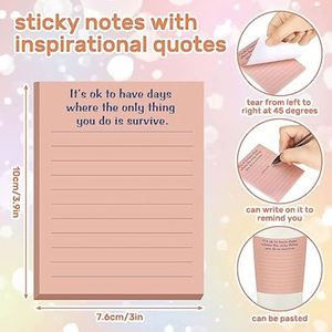 Notes autocollantes multicolores colorées, autocollants adhésifs inspirants et positifs pour agenda, carnet, mémo essentiel - Product Image 2