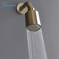 Robinet de douche rond en or brossé et noir, mélangeur d'eau chaude et froide dissimulé, pluie de douche pour salle de bain