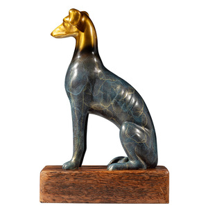 Escultura de Perro Galgo en Cobre y Oro, Adorno Artístico para Sala de Estar - Product Image 5