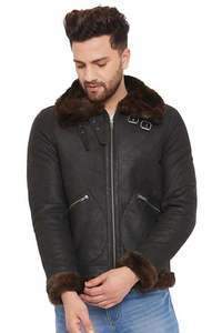 Chaqueta Bomber Unisex Casual Holgada de Cuero Genuino con Cuello Alto, Cierre de Cremallera, Color Sólido Camuflaje, Resistente al Viento e Impermeable para Invierno - Product Image 4