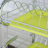 Organisateur de cuisine, égouttoir à vaisselle en métal en forme de L à trois niveaux, support de séchage pour comptoir, égouttoir à bols, support de rangement moderne et minimaliste
