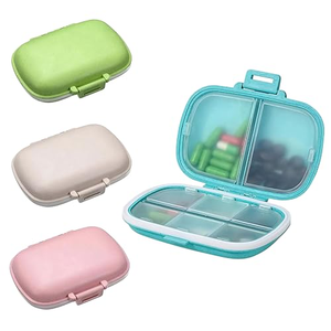 Boîte à pilules portable miniature personnalisable en plastique, étui de rangement hebdomadaire multifonctionnel pour médicaments, pour utilisation en extérieur, conteneur à pilules - Product Image 1