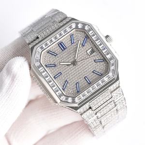 Reloj mecánico de cristal de alta calidad de 45 mm con movimiento ETA 330 5821, acero inoxidable con diamantes en forma de T, nuevo. - Product Image 1