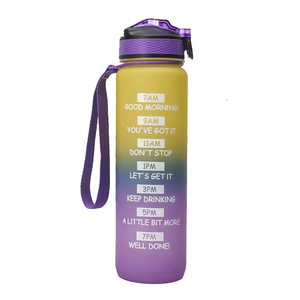 Wholesale Customize 1000ml 1l 32oz 32 Oz 1 Gallon Plastic Tritan Motivational <b>Drinking</b> Water <b>Bottle</b> With Time Marker - Product Image 3