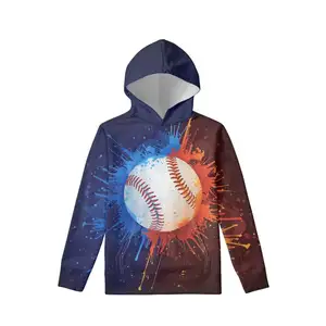 Baseball Football Print Children's Hoodies Sweatshirts Fashion Casual Pullover Hoodie for Men Boys Blank Hoodie Customization