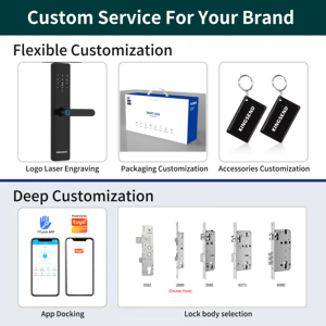 Khóa cửa thông minh cho phòng ngủ nhà kỹ thuật số Wi-Fi vân tay mật khẩu thẻ thông minh Mortise ttlock cổng thông minh serrure dễ dàng - Product Image 4