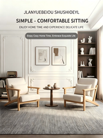 Modernes Design Leinen Holz Freizeit-Sofa Sessel Wohnzimmer-Möbelset