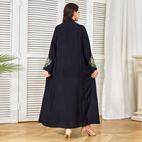 2025 été musulman femmes Abaya dubaï Robe ample Sequin brodé Robe arabe couleur unie Robe Ramadan à manches longues
