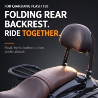 Ensemble de dossier de passager arrière pliable en plastique et cuir pour moto Qianjiang Flash 150