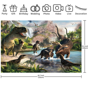5x3ft Jurassic Dinosaurier Banner Hintergrund Kinder Jungen Party Geburtstag Dekorationen Dschungel Dinosaurier Foto Hintergrund Banner - Product Image 6
