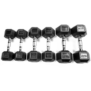 Hexagonal haltere ginásio fitness equipamentos logotipo personalizado ferro fundido borracha revestido hex haltere - Product Image 5