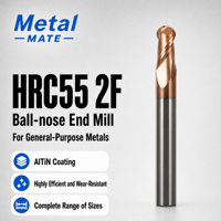 4-8mm Hartmetall 2F Kugelkopffräser CNC-Schneidwerkzeug HRC55 TiSiN-beschichtet für Kupfer Aluminium Stahl