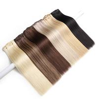 240g Super Tebal Set 100% Rambut Asli Remy Double Drawn Seamless Clip Ins Harga Grosir Pabrik 18-22 Inci untuk Rambut Tipis dan Lembut