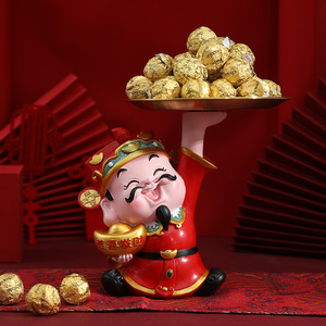 Yu Mo God Of Wealth Candy Tray Multi Functional Decorative <b>Ornament</b> Phone Holder <b>Car</b> Decoration Gift - Product Image 3