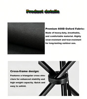 Tabouret de pêche pliable triangulaire en tissu Oxford, style tactique ultraléger et portable pour l'extérieur, idéal pour le barbecue et le camping