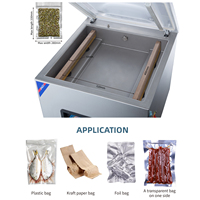 Máquina Selladora al Vacío de Alimentos de Sobremesa DZ 400 con Barra de Sellado de 400mm, Máquina de Envasado al Vacío de Carne para Carnicería con Inyección de Gas y Aire Suave
