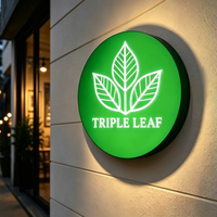 Enseigne lumineuse personnalisée en acrylique ronde avec logo rétroéclairé 3D LED pour la décoration intérieure des bureaux et des magasins de détail - Résistante à l'eau et écologique