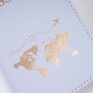 Étui de passeport en cuir PU avec logo personnalisé et design de carte, et ensemble d'étiquettes de bagage - Product Image 3