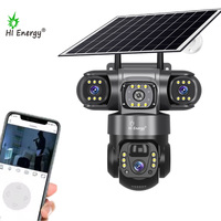 Cámara PTZ Hienergy Group V380 de 9MP con 3 Lentes, Solar, Inalámbrica, WiFi, Audio Bidireccional, Seguimiento Automático, Tarjeta SIM 4G, IP66 Impermeable, CCTV
