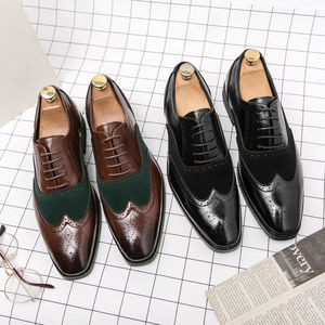 Chaussures de mariage pour homme en cuir véritable italien haut de gamme, imperméables, style Oxford, faites à la main, à enfiler. - Product Image 5
