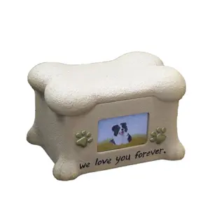 宠物骨灰盒猫狗宠物葬礼盒树脂罐带相框记忆保护盒狗聚树脂可持续骨灰盒