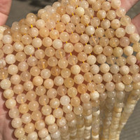 Vente en Gros de Perles en Pierre Naturelle Aigue-marine Bleue Calcédoine Citrine Quartz Teintées en Calcédoine Lâche de 6mm, 8mm, 10mm