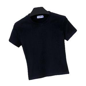 95% di cotone prodotti estivi camicie a <span class=keywords><strong>maniche</strong></span> <span class=keywords><strong>corte</strong></span> in <span class=keywords><strong>bianco</strong></span> <span class=keywords><strong>Crop</strong></span> T Shirt da donna Cropped <span class=keywords><strong>top</strong></span> traspirante Streetwear maglietta bianca - Product Image 6