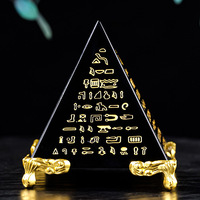 Antike Ägyptische Obsidian-Kristallpyramide - Kristallkunstwerke für Zuhause, Büro, Schreibtisch, Meditation und Energie-Turm