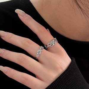 Bague ouverte entrelacée en argent sterling S925 Ruitai pour femmes, bijoux à porter au quotidien, bagues fines - Product Image 4