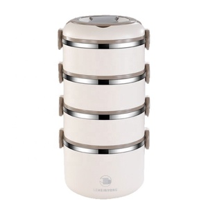 Lonchera Bento de Acero Inoxidable Aislada de 3 Niveles, Hermética, Apta para Microondas, Térmica, para Mantener el Calor de los Alimentos - Product Image 1