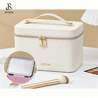 JOYSUN 2026 Nouveau style, trousse de maquillage personnalisée avec logo lumineux et miroir LED pour femmes, rangement pour rouge à lèvres et pinceaux, sac cosmétique