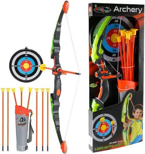 Children 4-6 Years old Bow and Arrow Set Toys Children's Armed Bow Accessories Disk arrow target and quiver light toy