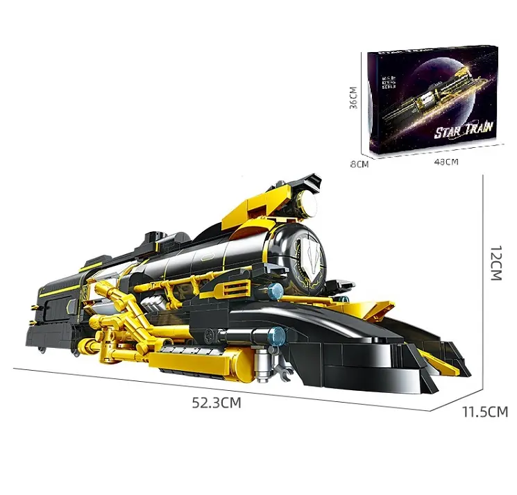 1270 pezzo di treno stella modello Moc blocco di costruzione Kit di plastica giocattolo Display treno costruire mattoncini Set di mattoncini tema camion