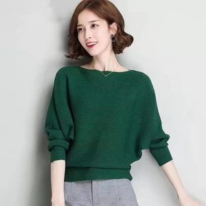 Commercio all'ingrosso <span class=keywords><strong>barca</strong></span> collo <span class=keywords><strong>a</strong></span> pipistrello manica Pullover <span class=keywords><strong>scollo</strong></span> <span class=keywords><strong>a</strong></span> <span class=keywords><strong>barca</strong></span> in bianco <span class=keywords><strong>maglia</strong></span> maglione da donna maglione per l'inverno - Product Image 2