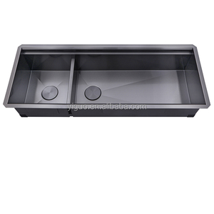 Chậu rửa chén kiểu Mỹ WS4819, 48 inch, màu đen nano PVD, làm thủ công, siêu lớn - Product Image 2