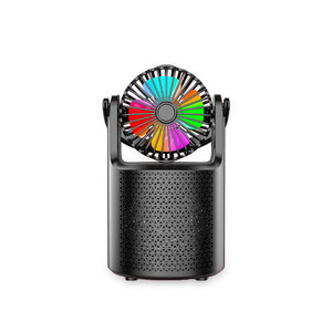 SING-E Sáng Tạo 4 Inch 8 Wát Bảng Usb Fan Xách Tay Led RGB Ánh Sáng Âm Thanh Lớn Loa Siêu Trầm Không Dây Fm Mic Tws Bt Loa - Product Image 5