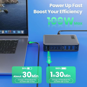 KABBOL 2026 Nuevo Cargador de Escritorio 4C+ 4A USB-C, Cargador GaN de <span class=keywords><strong>200W</strong></span>, Estación de Carga con 8 Puertos, Cargador de Carga Rápida - Product Image 6